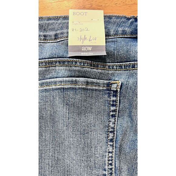 STYLE & CO HIGH RISE CURVY BOOT CUT JEANS SIZE WOMENS 20 P1-202 NEW - Picture 13 of 14